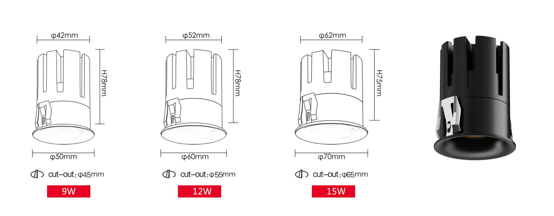 Full Aluminum Spotlights (IS-DT55-HM)